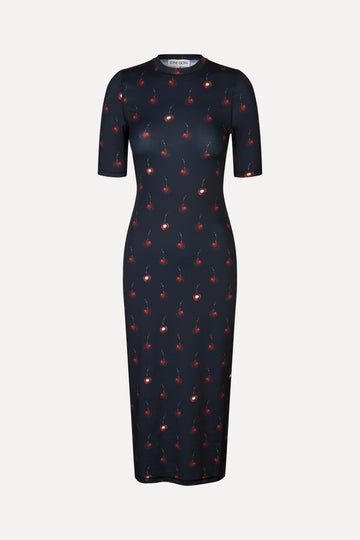 Stine Goya Short Sleeve Crewneck Midi Dress Dress Cherries
