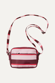Stine Goya Small Crossbody Bag Bags Burgundy and Pink Stripes