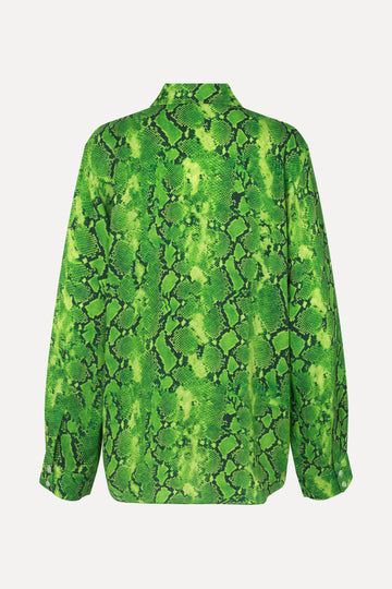 Stine Goya Sophia Shirt Top Snakeskin Green