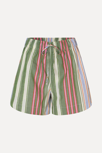 Stine Goya Structured Shorts Shorts Forest Stripe