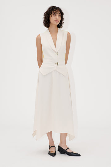 Stine Goya Tailored Handkerchief Dress Dress Ivory / Cornsilk
