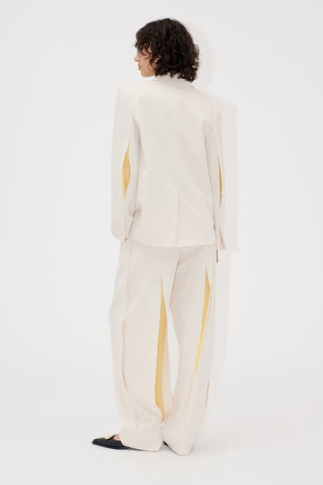 Stine Goya Tailored Slit Pants Pants Ivory / Cornsilk