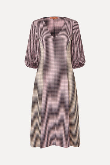 Stine Goya Three-Quarter Sleeve Midi Dress Dress Pink/Black