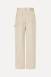 Stine Goya Twist Knee Seam Denim Pant Pants Natural / Contrast Red