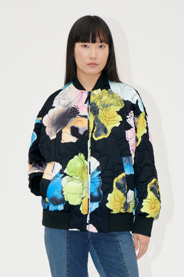 Stine Goya Voluminous Bomber Jacket Jacket Watercolor Bloom